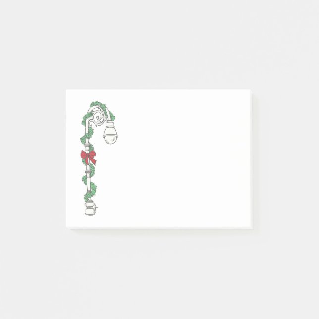 New York Street Lamp Lamppost Christmas Garland Post-it Klebezettel (Vorderseite)