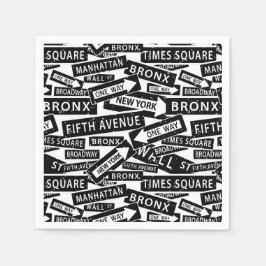 New York Street Names, berühmte Orte im NYC Serviette