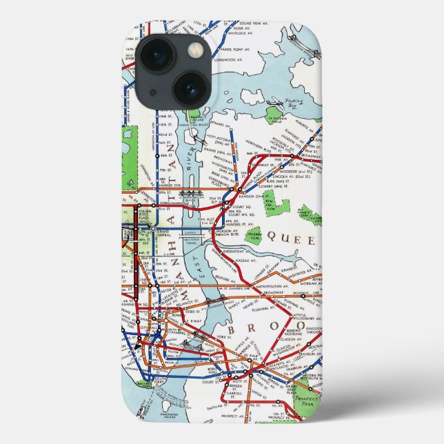 New York: Subway Map, 1940 Case-Mate iPhone Hülle (Rückseite)