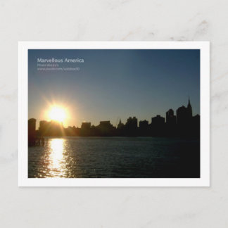 New York Sunset Postkarte