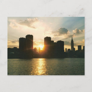 New York Sunset Postkarte