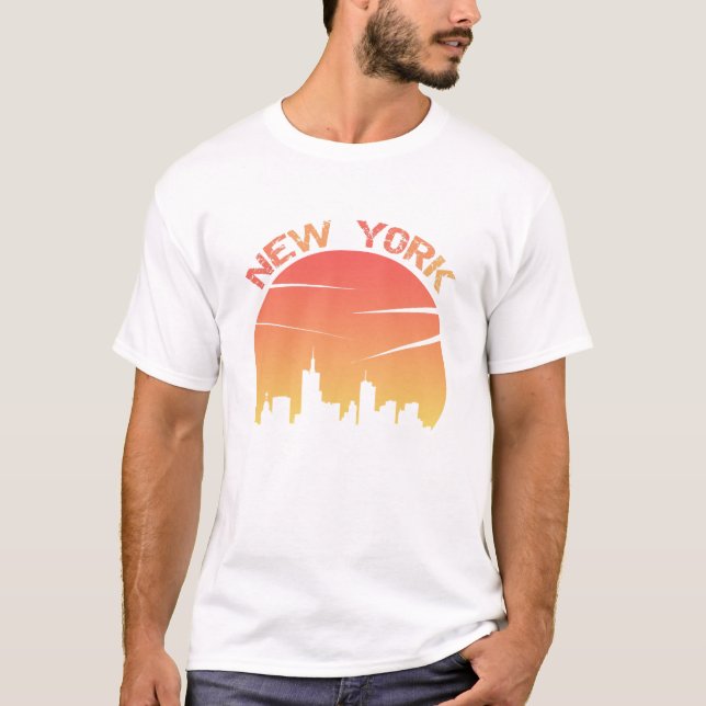 New York Sunset Skyline T-Shirt (Vorderseite)
