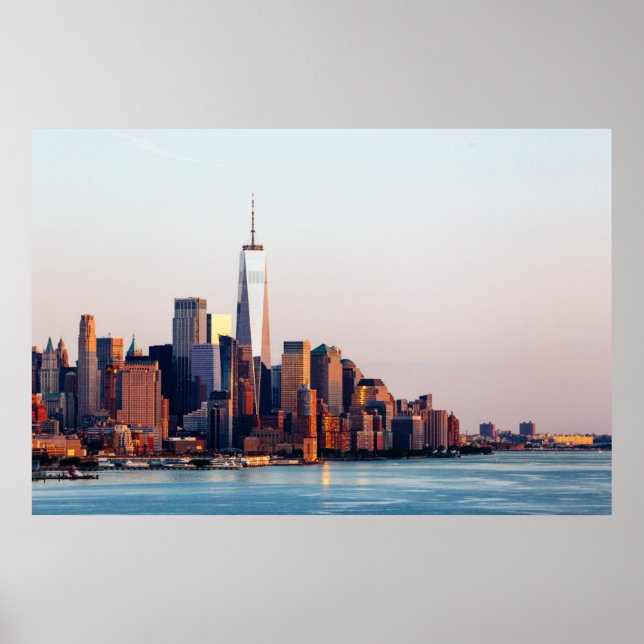 New York Sunset Skyline View of World Trade Center Poster (Vorne)