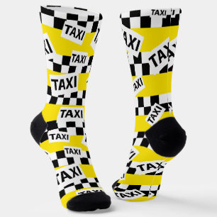 New York Taxi Cab Muster Gelb Socken