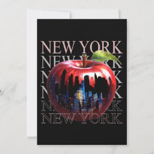 New York The Big Apple Frucht Silhouette City Einladung