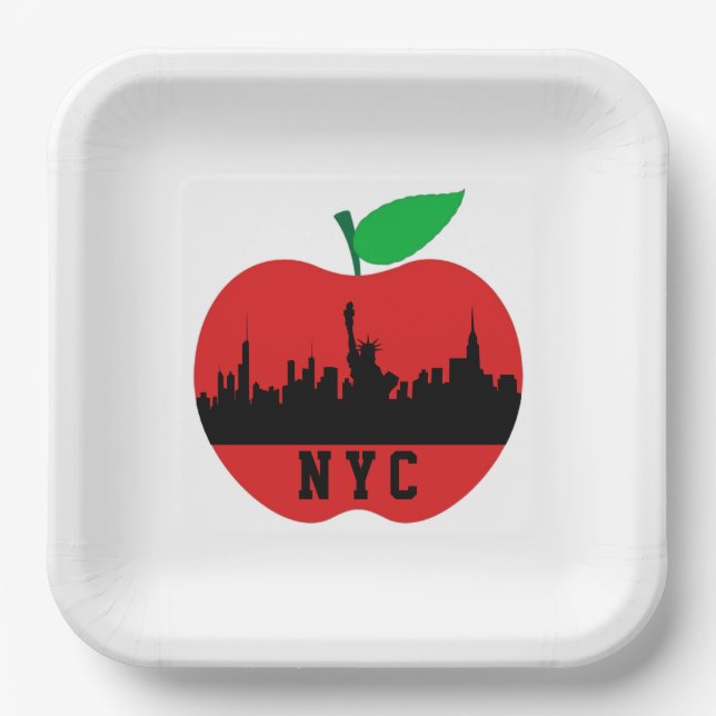 New York The Big Apple - New York Staat Pappteller (Vorderseite)