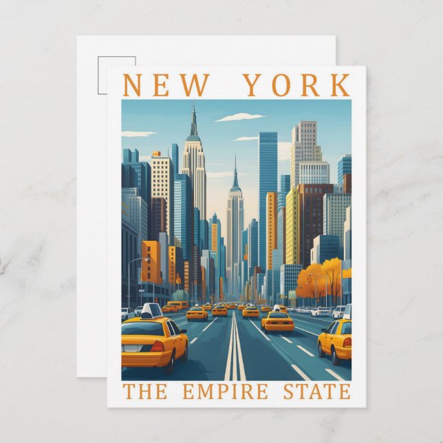 New York The Empire State USA Travel Place Postkarte (Vorne/Hinten)