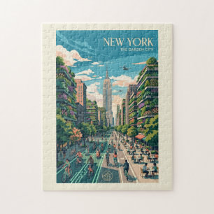 New York The Garden City Vintage Reiseposter Kunst Puzzle