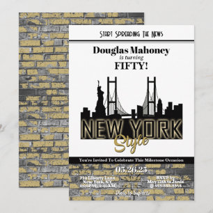 New York Thema Geburtstagseinladung Einladung