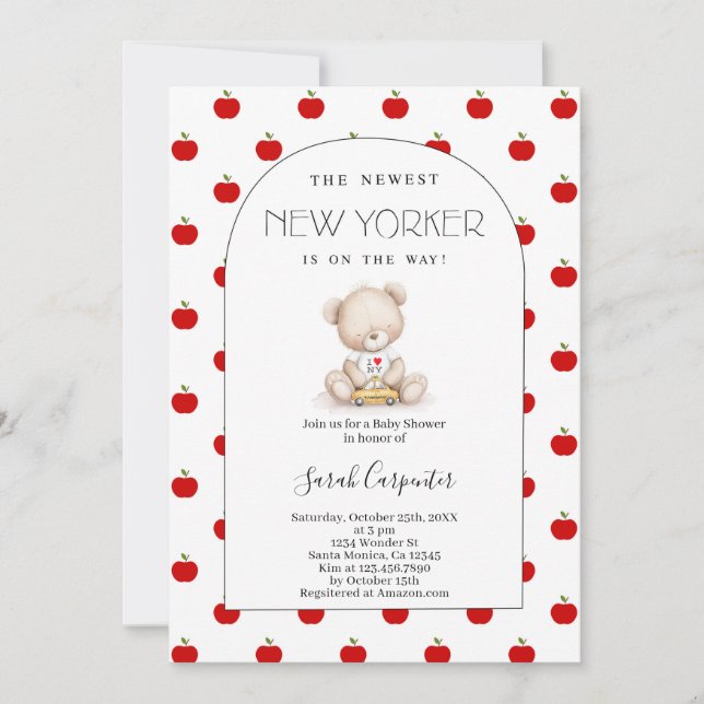 New York Themed Baby Shower Einladung (Vorderseite)