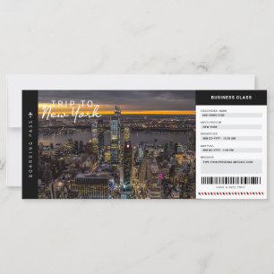 New York Trip Boarding Pass Reisetag Ticket