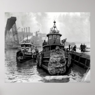 NEW YORK TUGBOATS 1946 POSTER