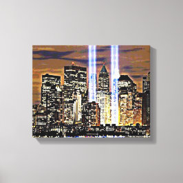 New York Twin Towers Light Beams Leinwanddruck