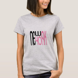 New York-Typografie Black Pink T-Shirt