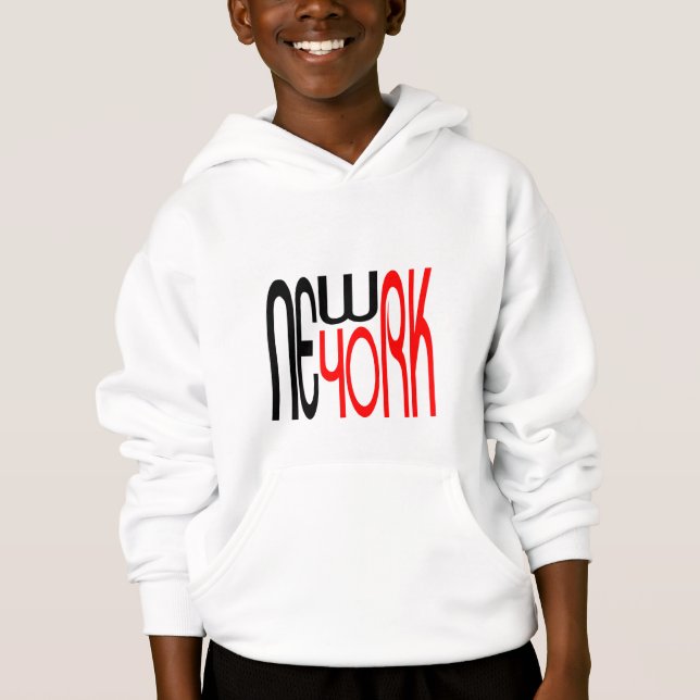 New York Typografy Cool T-Shirt Hoodie (Vorderseite)