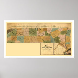 New- York u. Erie-Eisenbahn-Karte 1834 Poster