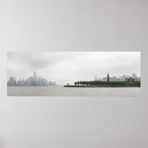 New York und New Jersey Skyline im Nebel Poster