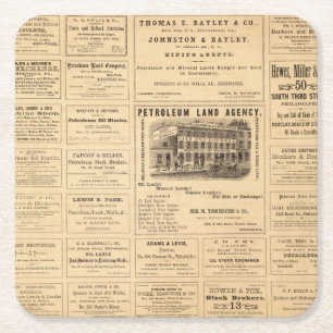 New- York und Pennsylvania-Öl-Anzeigen Rechteckiger Pappuntersetzer