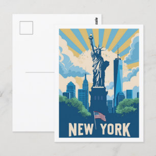 New York United Staat Vintag Famous Travel Place Postkarte