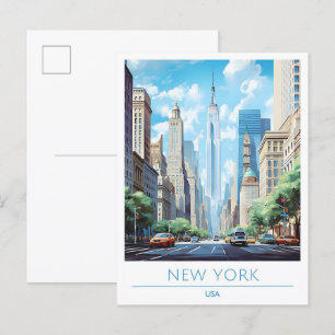 New York United Staaten Vintage Travel Postkarte