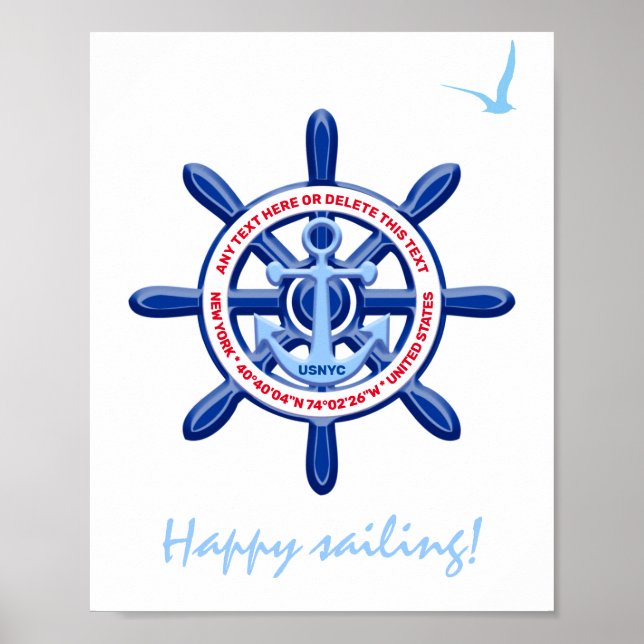New York, United States, Customizable, Sea Travel Poster (Vorne)