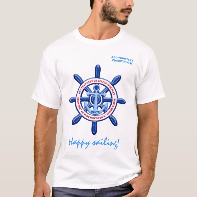 New York, United States, Customizable, Sea Travel T-Shirt (Vorderseite)