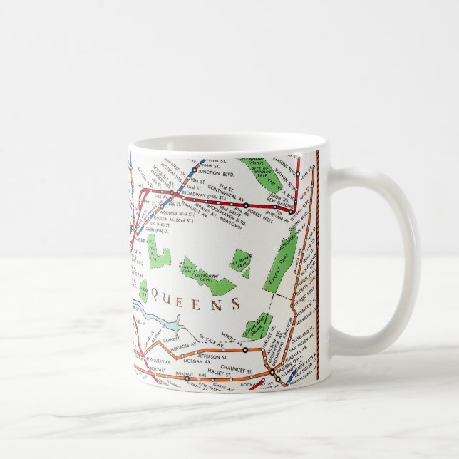 New York: Untergrundbahn Map, 1940 Kaffeetasse (Rechts)
