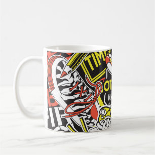 New York urban: Aufkleberpatchwork. Kaffeetasse