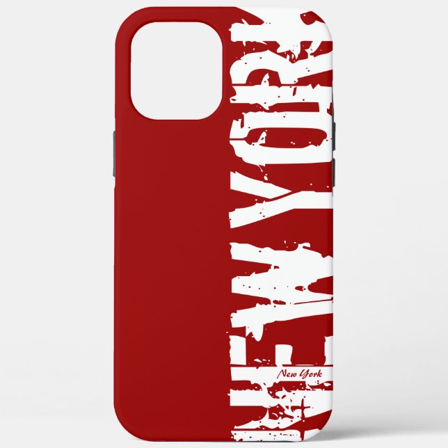 New York - Urban Style - Red and White iPhone Case (Rückseite)