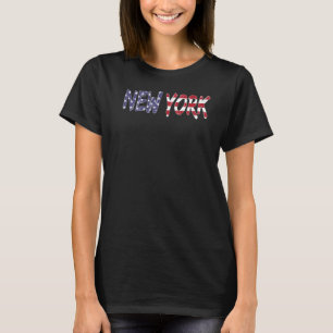 New York US Staaten America USA Flag New York F T-Shirt