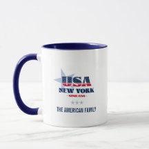 New York USA 1788 Blue Star Personalized Mug