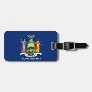 New York & USA Flag für Luggage-Tag-Leder-Gurt Gepäckanhänger