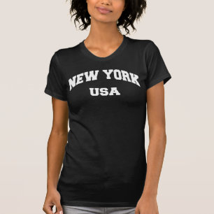 New York USA Letter Druck Damen T-Shirt