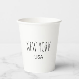 New York USA Minimalistische Typografie-Design Pappbecher