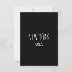 New York USA Minimalistische Typografie Design RSVP Karte