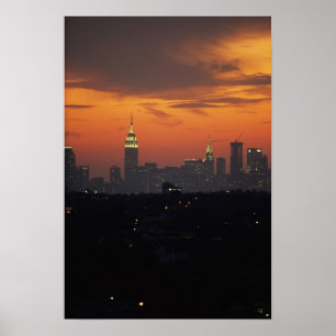 New York, USA. Skyline of uptown Manhattan Poster