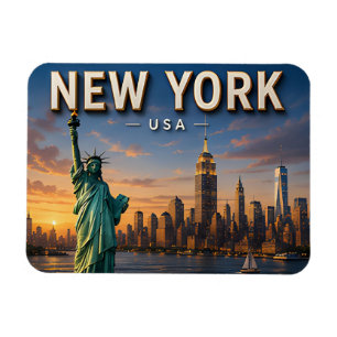 New York USA Skyline Urlaubs-Souvenir Magnet