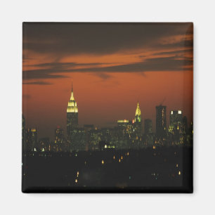 New York, USA. Skyline von Uptown Manhattan 2 Magnet