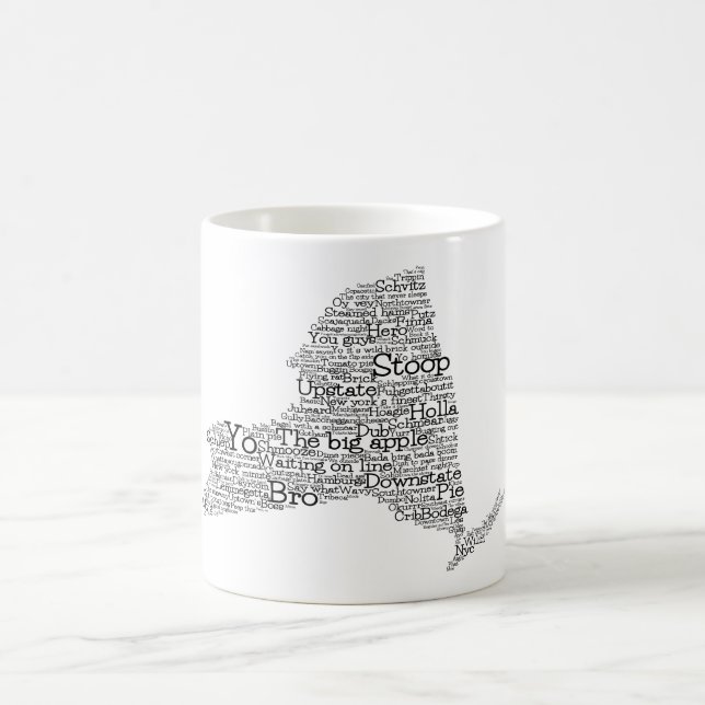 New York USA Slang Word Art Map Kaffee Tasse (Mittel)