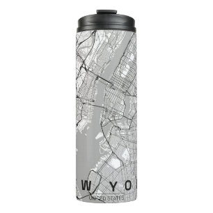 New York USA Stadtplan Minimal Design Thermosbecher