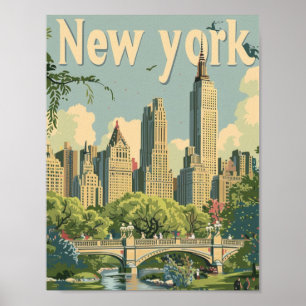 New York USA Vintag Famous Travel Place Poster