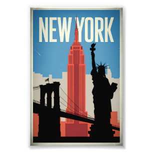 New York USA Vintage Fotodruck