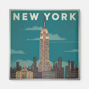 New York USA Vintage Magnet