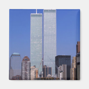 New York, USA. Zwillingstürme der berühmten Welt Magnet