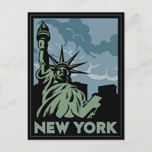 new york vereinigte staaten usa vintage retro reis postkarte