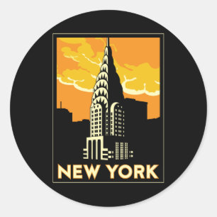 New York Vereinigte Staaten USA Vintage Retro Reis Runder Aufkleber