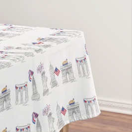 New York Vierte! NYC 4. Juli Patriotische Feuerwer Tischdecke