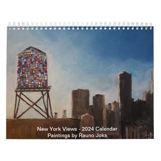 New York Views 2024, Gemälde von Rauno Joks Kalender (Titelbild)