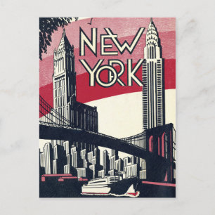 New York Vintag Postkarte