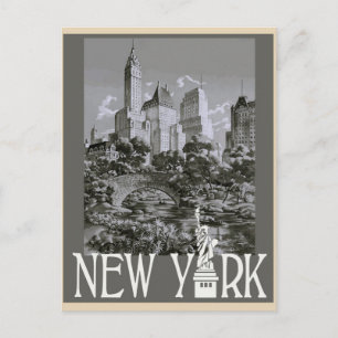 New York Vintag Style Travel Postcard  Postkarte